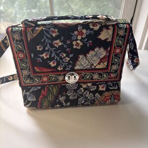 Vera Bradley Quilted Handbag Retired Versailles with Turn Lock